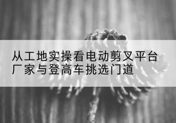 洮南电动剪叉升降平台厂家-从工地实操看电动剪叉平台厂家与登高车挑选门道